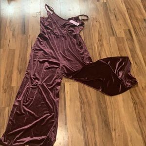 Purple Velvet Jumpsuit — Sz Lrg